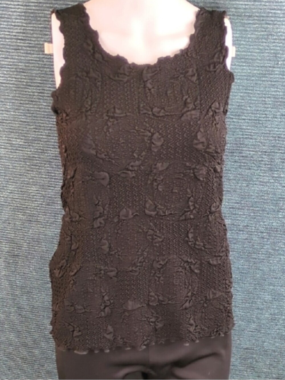 Haystacks Charming Lycra Tank Top Bubble Texture Black NWT
